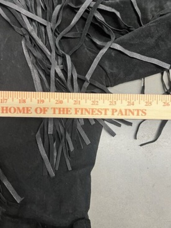 Cedars Black Suede Leather Fringe Jacket Western Cowgirl Size L vintage - Picture 4 of 7